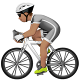 How Person Biking: Medium Skin Tone emoji looks on Apple.