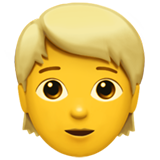 Hvordan Person: blond emoji ser ut på Apple.