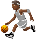 Como o emoji do Pessoa jogando basquete: pele morena escura é exibido no Apple.