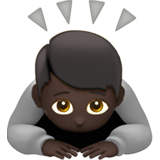 How Person Bowing: Dark Skin Tone emoji looks on Apple.