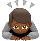 How Person Bowing: Medium-Dark Skin Tone emoji looks on Apple.