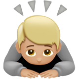 How Person Bowing: Medium-Light Skin Tone emoji looks on Apple.