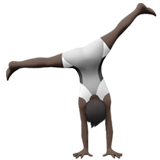 How Person Cartwheeling: Dark Skin Tone emoji looks on Apple.