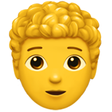 Como o emoji do Pessoa: cabelo cacheado é exibido no Apple.