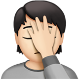 How Person Facepalming: Light Skin Tone emoji looks on Apple.