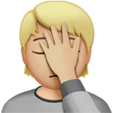 How Person Facepalming: Medium-Light Skin Tone emoji looks on Apple.