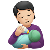 Hvordan Person, der mader baby: lys teint emoji ser ud på Apple.