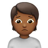 How Person Frowning: Medium-Dark Skin Tone emoji looks on Apple.