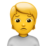 How Person Frowning emoji looks on Apple.