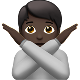 How Person Gesturing NO: Dark Skin Tone emoji looks on Apple.