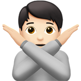 How Person Gesturing NO: Light Skin Tone emoji looks on Apple.