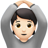 How Person Gesturing OK: Light Skin Tone emoji looks on Apple.