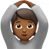 How Person Gesturing OK: Medium-Dark Skin Tone emoji looks on Apple.