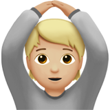 Bagaimana emoji Gerak isyarat okey: ton kulit sederhana cerah kelihatan di Apple.