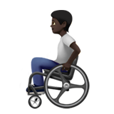 A quoi ressemblent les emoji Personne en fauteuil roulant manuel: peau foncée sur Apple.