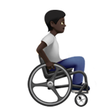 A quoi ressemblent les emoji Personne en fauteuil roulant manuel vers la droite: Peau foncée sur Apple.