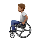 How Person in Manual Wheelchair: Medium Skin Tone emoji looks on Apple.