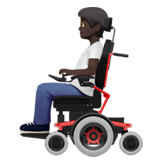 A quoi ressemblent les emoji Personne en fauteuil motorisé: peau foncée sur Apple.