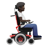 How Person in Motorized Wheelchair Facing Right: Dark Skin Tone emoji looks on Apple.