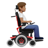 How Person in Motorized Wheelchair Facing Right: Medium Skin Tone emoji looks on Apple.