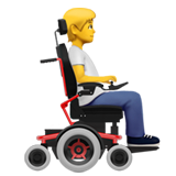 How Person in Motorized Wheelchair Facing Right emoji looks on Apple.