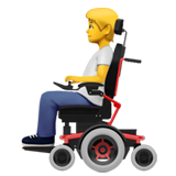 How Person in Motorized Wheelchair emoji looks on Apple.