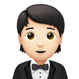 How Person in Tuxedo: Light Skin Tone emoji looks on Apple.