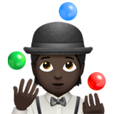 How Person Juggling: Dark Skin Tone emoji looks on Apple.