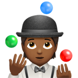 How Person Juggling: Medium-Dark Skin Tone emoji looks on Apple.