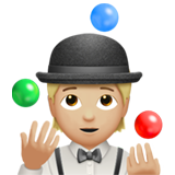 How Person Juggling: Medium-Light Skin Tone emoji looks on Apple.