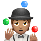 How Person Juggling: Medium Skin Tone emoji looks on Apple.