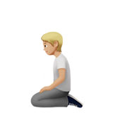 How Person Kneeling: Medium-Light Skin Tone emoji looks on Apple.