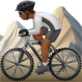 How Person Mountain Biking: Medium-Dark Skin Tone emoji looks on Apple.