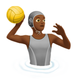 Como o emoji do Pessoa jogando polo aquático: pele morena escura é exibido no Apple.