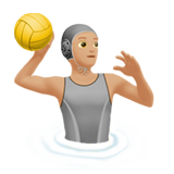 How Person Playing Water Polo: Medium-Light Skin Tone emoji looks on Apple.