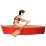 How Person Rowing Boat: Light Skin Tone emoji looks on Apple.