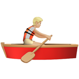 How Person Rowing Boat: Medium-Light Skin Tone emoji looks on Apple.