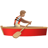 How Person Rowing Boat: Medium Skin Tone emoji looks on Apple.