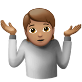 How Person Shrugging: Medium Skin Tone emoji looks on Apple.