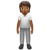 How Person Standing: Medium-Dark Skin Tone emoji looks on Apple.