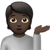 How Person Tipping Hand: Dark Skin Tone emoji looks on Apple.