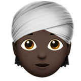 Como o emoji do Pessoa com turbante: pele escura é exibido no Apple.