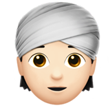 How Person Wearing Turban: Light Skin Tone emoji looks on Apple.