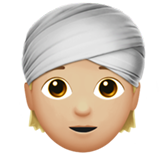 How Person Wearing Turban: Medium-Light Skin Tone emoji looks on Apple.