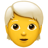 Hur Person: vithårig emoji ser ut på Apple.