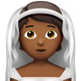 A quoi ressemblent les emoji Personne mariée avec voile: peau mate sur Apple.