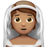 How Person with Veil: Medium Skin Tone emoji looks on Apple.