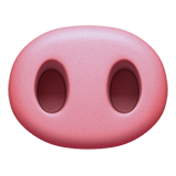 Hvordan Grisetryne emoji ser ud på Apple.