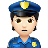 Wie Polizist(in): helle Hautfarbe Emoji auf Apple aussieht.