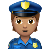 Wie Polizist(in): mittlere Hautfarbe Emoji auf Apple aussieht.